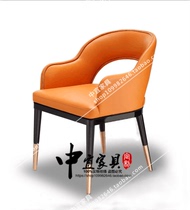 American solid wood dining chair Nordic soft bag chair simple modern coffee hall chair club meeting chair book Model Room