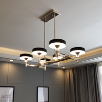 Rectangular restaurant chandelier Golden study bar light Nordic light luxury atmosphere household new modern chandelier