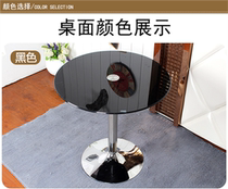 Small round table small round table Nordic tempered glass table countertop cafe table leg table staff Fashion