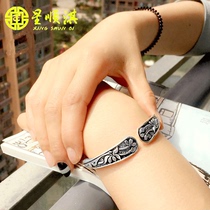 Star Shunqi 9999 Foot Silver Bracelet Handmade Bracelet Silver Bracelet Silver Bracelet Gesang Flower