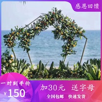 Wedding props wrought iron geometry pentagonal arch wedding background shelf decoration flower door ornaments special-shaped arch