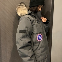 Big goose down cotton clothes female design sense niche winter tooling cotton padded jacket medium length thick couple coat