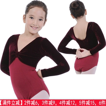  Dan Poetry Goo Dance Suit Ballet Dancer Gymnastics Suit Gymnastics Suit Autumn Winter Cotton Velvet Children Long Sleeve Practice Service