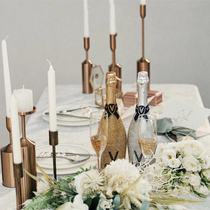 Wedding location photo studio ins Wind Forest line photography props Golden European iron candlestick candle