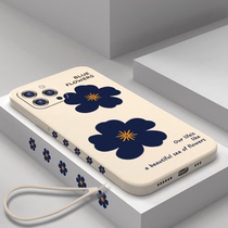 Apple 13 phone shell iphone11 blue flowers xs full package anti-fall xr protective sleeve xsmax liquid silicone apple x creative side 8plus art 13 net red 12p