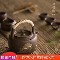 Zisha mud painting high-temperature large-capacity lifting beam kettle electric pottery stove boiled water Tea Tea equipment household