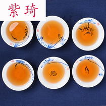 White porcelain thin tire blue and white porcelain hand-painted teacup Lotus small fish hat cup large pure hand-painted Kung Fu tea