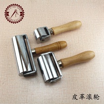 Leather roller DIY handmade leather art tool Roller Hemming device Crimping device Solid stainless steel roller