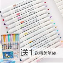 Japanese zebra WKT7 Doraemon limited double-headed student marker pen color marker stroke key highlighter
