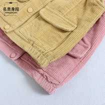 Baby corduroy vest spring and autumn small male and female childrens shoulder childrens foreign horse clip childrens fashion jacket