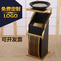 Stainless steel trash can Vertical with ashtray tube Elevator entrance Hotel lobby Corridor hall Shopping mall Commercial high-end