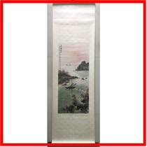 Fu Baoshi Laohutan fishing port famous celebrities handwritten old paintings antique authentic calligraphy and painting with certificate collection calligraphy and painting