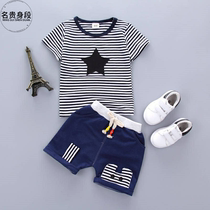 Boys summer 2019 new 0 a 1-3 years old handsome foreign baby childrens clothing childrens short sleeve baby Summer Suit
