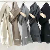 Solid color scarf womens winter Joker thickened scarf shawl dual use Korean version of cashmere long scarf students