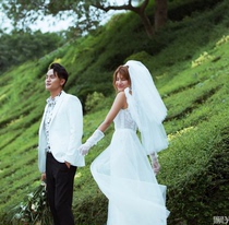 Head yarn bridal headdress Super Xiansen marriage shooting wedding photos Net red tremble sound white yarn with simple girl