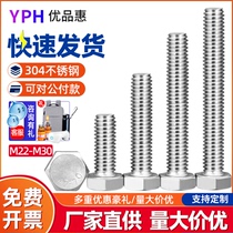 304 stainless steel outer hexagon screw M22M24M27M30M33M36 lengthened screw increased hexagon head bolt