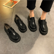 Tide Card Thick Bottom Truffle Foe Shoes Women 2020 Autumn Winter New 100 Hitch Suede Casual Heightening Round Head Small Leather Shoes