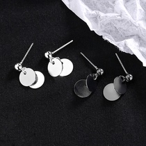 s925 Sterling Silver Simple Joker Mini Round Earrings Female Temperament Japanese and Korean Personality Earrings Student Gifts