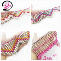 Miao clothing headgear belt hanging beads ethnic handmade beads sling tassel beaded lace accessories accessories