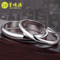 Glossy foot silver bracelet 999 sterling silver bracelet women simple send mother silver bracelet open foot silver ornaments