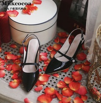 Korean official website milkcocoa May summer female elegant pointed head thin gem buckle high-heeled single shoes sandals