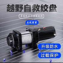 Car 12V24V portable car off-road self-rescue car winch crane 24V electric hoist winch