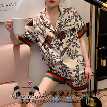 Japanese Gelato Sleepwear Womens Summer Ice Silk Thin SUIT NETS RED SHORT SLEEVE HOME CLOTHING LOOSER