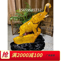 Golden nanmu carving ebony horse elephant cattle gloomy wood ornaments root carving Guan Gong Guanyin Maitreya Buddha animal lobular nan