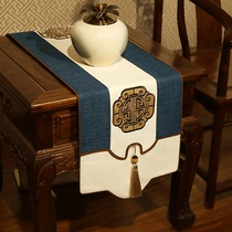 Table table flag classical custom classical embroidery TV cabinet mahogany living room bed flag tea table cotton linen new Chinese style