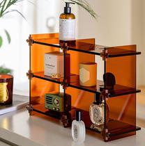 Nordic ins desktop storage rack acrylic finishing table box dressing table lipstick skin care products multi-grid shelf Y
