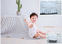 Fashion Children Photography Props Black & White Panes Background Cloth Art Little Fresh Plaid Cloth Carpet Photo Props