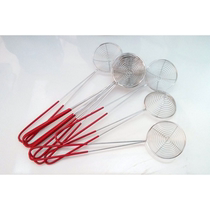 Stainless steel milk tea shop Pearl thread spoon Colander small thread red handle black handle spoon pearl milk tea powder round coconut spoon