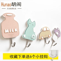 Powerful hook home cute wall-mounted fashion suction Wall dormitory college students white gray non-perforated wall adhesive hook