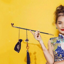 Photo studio tour Chinese antique plus long smoke Rod wedding photo creative costume photo props Republic of China style retro pipe