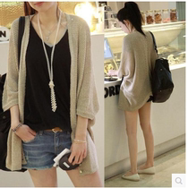 Hong Kong 2021 Summer New cardigan jersey Korean bat suntan air conditioning shirt shawl hollow coat women