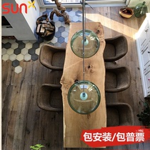 Solid wood table long tables natural side plate tea table log board table workbench industrial wind long strip desk