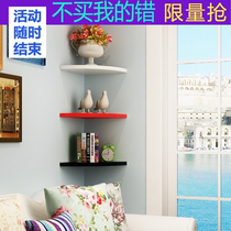 Wall hanging bedroom hanging corner restaurant bathroom shelf Wall non-perforated bedroom Study fan hanging cabinet one