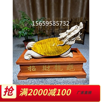 Gloomy wooden dragon fish ebony cliff cypress golden silk Nanlong turtle dragon column Guanyin landscape flower bird dragon and phoenix root carving wood carving ornaments