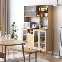 Solid wood sideboard modern minimalist shelf locker tea cabinet wine cabinet integrated living room against wall household kitchen
