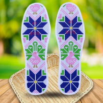 Wire insole cross stitch cotton thickened own embroidered fashion fabric pure handmade flower adult cotton 2019