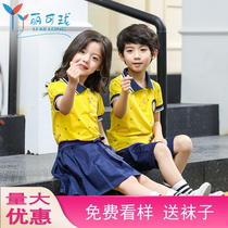 Primary school uniforms Summer clothes students summer class uniforms kindergarten uniforms short sleeves cotton sports style graduation photos