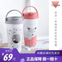 Endangered animal series portable thermos cup coffee cup portable male and female students stainless steel car casual water Cup