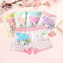 New 4-pack girl childrens underwear women cotton flat corner baby girl student four-corner shorts 2-12 years old