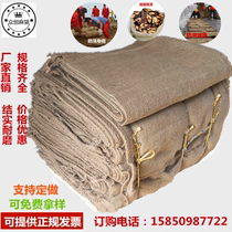 Old-fashioned Linen woven bag flood control sack packaging tangerine leather hardware vintage bag non-slip paving sacks