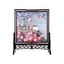 Xiang embroidery double-sided embroidered flowers and birds series Home Office and decorative ornaments wedding relocation joy Chinese time-honored brand