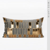Misslapin modern Nordic luxury living room bedside sofa cushion cushion soft bag gray gold honeycomb pillow