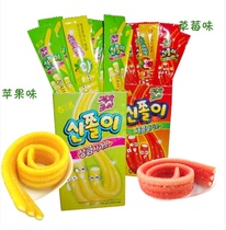 South Korea imported snack Haitai strawberry apple fudge 24g long tongue Net red long bar juice rubber candy