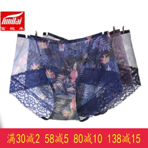 2 prices Fanny to lace underpants Womens scarred web yarn Breathable Thin sexy Purse Hip Flat Corner Pants 3391