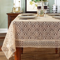 American light lavish lace tablecloth table cloth living room tea table cloth modern minimalist rectangular hollowed-out table cloth art dust towels