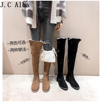 Snow boots womens 2022 winter season new high-tube plus velvet thick lamb wool knee-length boots khaki boots